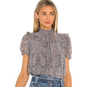Ruffle leopard blouse by 1.State, size XS